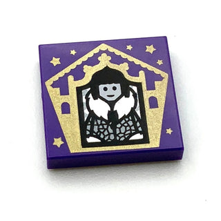 Tile Decorated 2x2 with Chocolate Frog Card Olympe Maxime Pattern, Part# 3068pb1738 Part LEGO® Dark Purple  