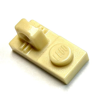 Hinge Plate 1 x 2 Locking with 1 Finger on Top, Part# 30383 Part LEGO® Tan