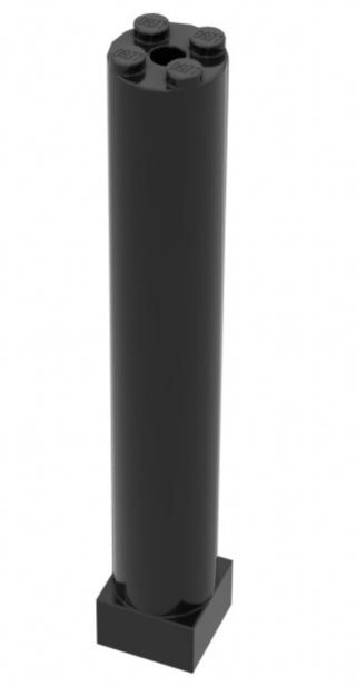 Support 2x2x11 Solid Pillar, Part# 6168c01 Part LEGO® Black  