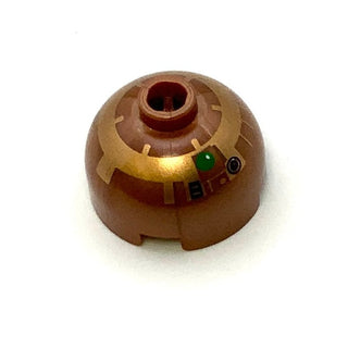 Brick Round Decorated 2x2 Dome Top with Copper Pattern (R4-G9), Part# 553pb001 Part LEGO® Copper  