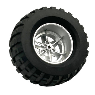 Wheel 62mm D. x 46mm Technic Racing Large, with Black Tire Technic Power Puller (22969 / 32298), Part# 22969c01