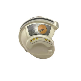 Minifigure, Headgear Helmet SW Rebel Pilot with Flat Silver Rectangles, Medium Nougat and Black Circles Pattern (Theron Nett), Part# x164pb08 Part LEGO®