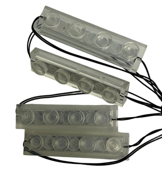 Daisy-Chained 1x4 LED Light Up Plates, DIY System, Reconnectable, LB1x4C4-LA Custom Parts United Brick Co® RGB/Trans-Clear