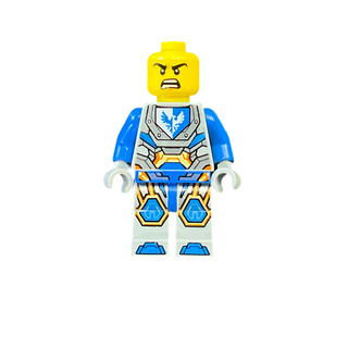 Clay Moorington - Blue Helmet, Trans-Neon Orange Visor and Armor, nex073 Minifigure United Brick Co®