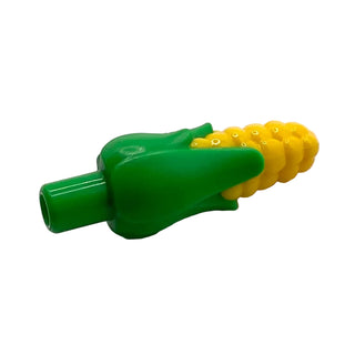 Corn Cob with Husk and Molded Yellow Kernels Pattern (Maize), Part# 1411pb01 Part LEGO® Bright Green