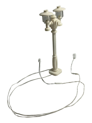 Light-Up White Double Lamp Post, DIY System, Reconnectable, ACCDH-LA Light up kit United Brick Co®