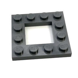 Plate, Modified 4x4 with 2x2 Open Center, Part# 64799 Part LEGO® Dark Bluish Gray