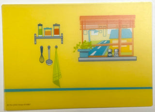 Plastic - Kitchen Backdrop with Shelf, Whisk, Ladle, Towel, and Window Pattern, Part# 5940pls03
