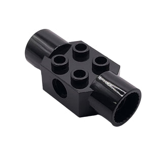 Technic, Brick Modified 2x2 with Pin Hole and 2 Rotation Joint Sockets, Part# 48172 Part LEGO® Black