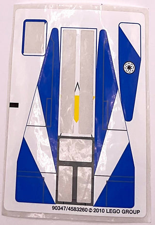 Sticker Sheet for Set Plo Koon's Jedi Starfighter, 8093 - (90347/4583260), Part# 8093stk01 Part LEGO® Missing 6 Stickers