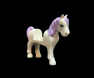 Horse with 2 x 2 Cutout with Blue Eyes and Face Decoration, Lavender Mane and Tail Pattern, 93083c01pb06 Minifigure LEGO®