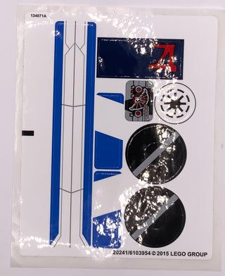 Sticker Sheet for Set Anakin's Custom Jedi Starfighter, 75087 - (20241/6103954), Part# 75087stk01 Part LEGO® Complete