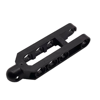 Technic, Steering Arm 6.5 x 2 with Tow Ball Socket Rounded, Chamfered, Part# 32195b Part LEGO® Black