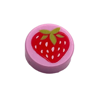 Tile, Round 1 x 1 with Strawberry Pattern, Part# 98138pb015 LEGO® Animals LEGO®
