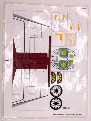 Sticker Sheet for Set Republic Gunship, 75021 - (14357/6038481), Part# 75021stk01 Part LEGO® Missing 1 Sticker