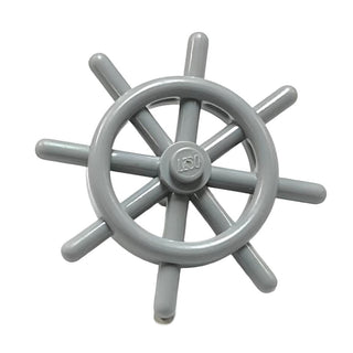 Boat, Ship's Wheel with Slotted Pin, Part# 4790b Part LEGO® Light Bluish Gray  