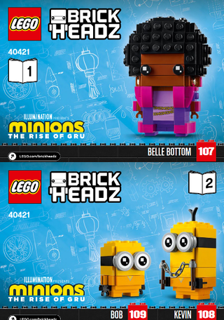 40421-Belle Bottom, Kevin & Bob - INSTRUCTIONS ONLY Instructions LEGO®