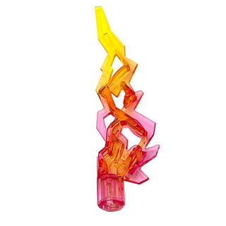 Hero Factory Weapon Accessory, Flame / Lightning Bolt with Axle Hole with Marbled Trans-Yellow Pattern, Part# 11302pb01 Part LEGO® Trans-Dark Pink