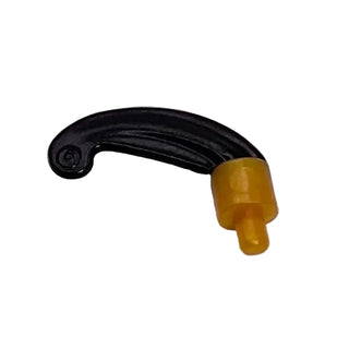 Minifigure Plume Feather Small with Black Tip Pattern, Part# 4502apb01