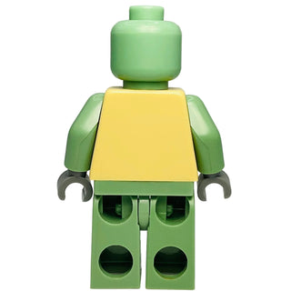 Green LEGO minifigure with yellow torso, round head, and tentacle-like arms and legs.