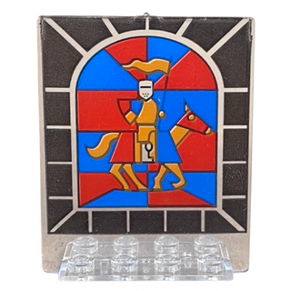 Door 2 x 5 x 5 Swivel, Flat Base with Stained Glass Knight Pattern, Part# 30102px2
