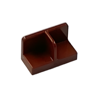 Panel 1x2x1 with Rounded Corners and Center Divider (Minifigure Stand), Part# 93095 Part LEGO® Reddish brown  