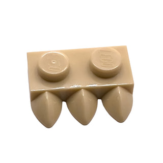 Plate, Modified 1x2 with 3 Teeth, Part# 15208 Part LEGO® Tan