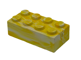 Yellow & White Marbled, 1970's Grangemouth Test 2x4 LEGO® Brick Part LEGO®