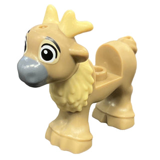 Reindeer, Fawn with Molded Short Tan Antlers and Fur and Printed Black Eyes and Eyebrows, Tan Patches and Dark Bluish Gray Muzzle Pattern, 103493pb01 Minifigure LEGO®