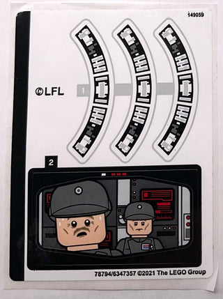 Sticker Sheet for Set Darth Vader's Meditation Chamber, 75296-1 - (78794/6347357), Part# 75296stk01 Part LEGO® Complete