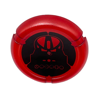 Throwing Disk with Bionicle Toa Metru Huna Mask Pattern, Part# 32171pb063 Part LEGO® Trans-Red Very Good