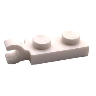 Plate, Modified 1x2 with Clip on End (Horizontal Grip), Part# 63868 Part LEGO® White