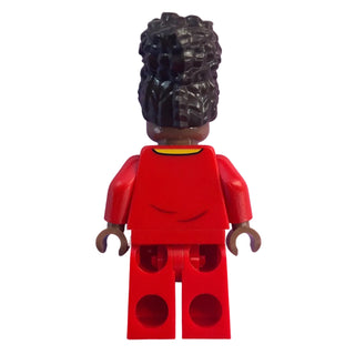 Soccer Player, Female, Red Uniform, Medium Brown Skin, Dark Brown Updo, Vitiligo, idea139 - LEGO® Ideas Minifigure Minifigure LEGO®