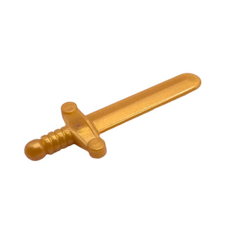 Minifigure, Weapon Sword, Shortsword Elaborate Hilt, Part# 76764 Part LEGO® Pearl Gold