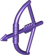 Minifigure, Weapon Bow, Longbow with Arrow Drawn, Part# 4499 United Brick Co® Dark Purple