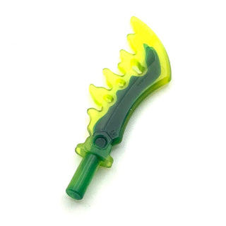 Minifigure Weapon Sword, Serrated with Marbled Dark Blue Pattern, Part #19858pb01 Accessories LEGO® Trans-Neon Green  