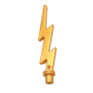 Wave Angular with Bar End (Lightning Bolt), Part# 27256 Part LEGO® Pearl Gold