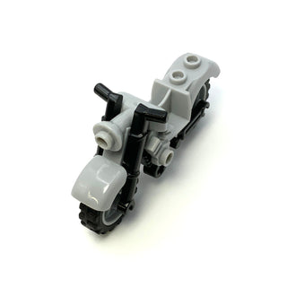 Motorcycle Vintage with Black Chassis and Light Bluish Gray Wheels, Part# 85983c01 Part LEGO® Light Bluish Gray  