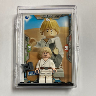 Luke Skywalker (Tatooine, White Legs, Stern / Smile Face Print), sw0778 Minifigure LEGO® Like New- With Card and Case  