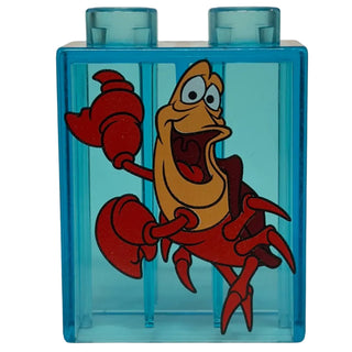 Duplo, Brick 1 x 2 x 2 with Crab Sebastian Pattern, 4066pb432 LEGO® Animals LEGO®