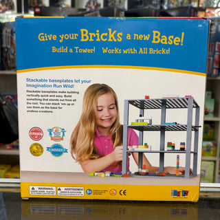 4 Classic Baseplates 10" x 10" + 30 Sackers Brik Tower - Strictly Briks