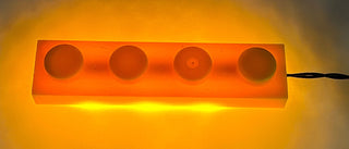 1x4 LED Light-up Plate, USB, LB1x4 Custom Parts United Brick Co® Yellow