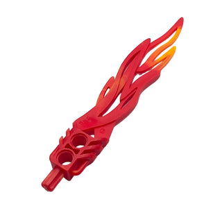 Bionicle Weapon Toa Flame Sword 2 x 12 with 2 Pin Holes and Marbled Bright Light Orange Pattern, Part# 32558pb01 Part LEGO® Red