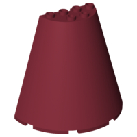 Cone Half 8x4x6, Part# 47543 Part LEGO® Dark Red (Decent) 1 Part