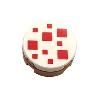 Minecraft Cake (Tile Round 2x2 with Red Squares Pattern), Part# 14769pb295 Part LEGO®