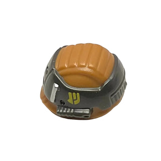 Minifigure, Headgear Helmet SW Rebel Trooper with Pearl Dark Gray Band and Yellow Insignia Pattern, Part# 27137pb01 Part LEGO® Medium Nougat Very Good