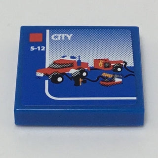 Tile Decorated 2x2, Lego® Fire Car Set Box Pattern (Sticker), Part# 3068bpb0591 Part LEGO®   
