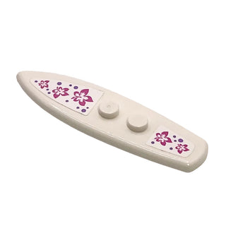 Surfboard with Flower Pattern (Stickers), LEGO® Minifigure Utensil, Part# 90397pb010