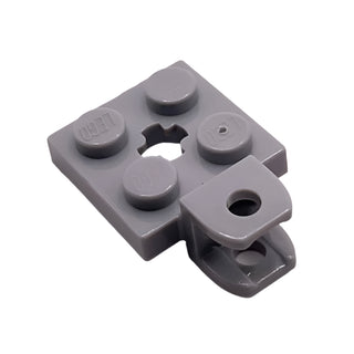 Plate, Modified 2x2 with Tow Ball Socket, Short, Flattened with Holes and Axle Hole in Center, Part# 63082 Part LEGO® Light Bluish Gray