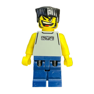 Basketball Street Player, Light Gray Torso and Dark Blue Legs, Black Flat Top Hair, nba048 Minifigure LEGO®